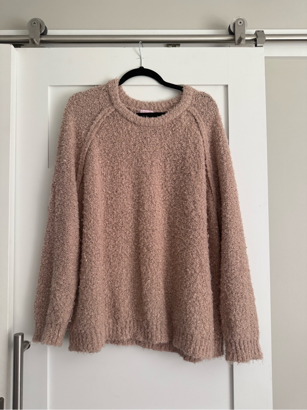 Pink Lily Blush Bouclé Crewneck Sweater